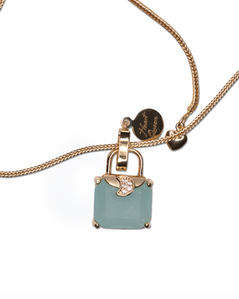 Collana Aqua Bag – Pendente Borsetta Turchese & Cristalli